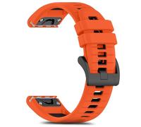RoiYeel Cinturino per Garmin Fenix E 47mm/Fenix 8 47mm/7 Pro/7/6 Pro/6, 22mm Quick-Fit Silicone Cinturini per Garmin Fenix 5 Plus/5/Garmin Forerunner 965/955/Approach S62/S70 47mm Arancia Nero