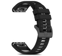 RoiYeel Cinturino per Garmin Fenix E 47mm/Fenix 8 47mm/7 Pro/7/6 Pro/6, 22mm Quick-Fit Silicone Cinturini per Garmin Fenix 5 Plus/5/Garmin Forerunner 965/955/Approach S62/S70 47mm Nero Grigio