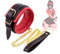 Roiz Collare e Set Guinzaglio per Accessori Cosplay, Rosa, Pelle, Raffinato, Adulti (Unisex), Accessorio Cosplay, Collana e Guinzaglio
