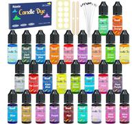 Roizefar Tintura per candele, 28 colori, per candele in cera di soia, coloranti liquidi a base di olio, altamente concentrati per cere di soia