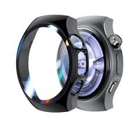 Rojeuinn 1 pezzi Cover Cases pour Huawei Watch 5 46mm Coque de Protection avec Protecteur d'écran, 360°Anti-Rayures Anti-poussière Ultra-Mince PC Housse de Protection-Transparent+Nero