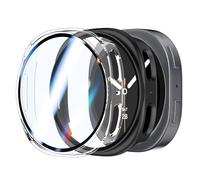 Rojeuinn 2 Pezzi Cover Cases pour Samsung Galaxy Watch 8 40mm Coque de Protection avec Protecteur d'écran, 360°Anti-Rayures Anti-poussière Ultra-Mince PC Housse de Protection-Trasparente+Nero