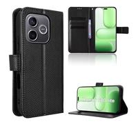 Rojeuinn Coque pour Honor 600 lite 5G Protection Case, Étui de Protection Portefeuille Antichoc Premium Fibre -Housse Étui Compartiments pour Cartes et Fermeture magnétique- Noir