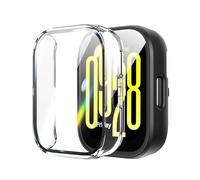 Rojeuinn Cover 2 custodie per Xiaomi Redmi Watch 5 Active custodia protettiva con protezione per lo schermo,protettiva rigida per PC360°antigraffio antipolvere ultrasottile-Trasparente+Nero