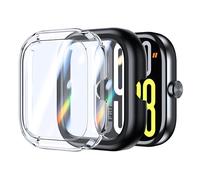 Rojeuinn Cover 2 Pezzi custodie per Xiaomi Redmi Watch 5 custodia protettiva con protezione per lo schermo,protettiva rigida per PC360°antigraffio antipolvere ultrasottile-Trasparente+Nero