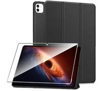 Rojeuinn Cover per Honor Magic Pad 4 12.3" 2025 custodie +1 Pezzi Vetro Temperato,Gomma Protezione Protettivo,Ultra Sottile Antiurto Anti-Graffio TPU Flessibile Case -Nero