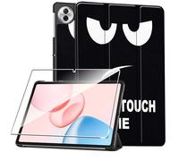 Rojeuinn Cover per Honor Pad 10 12.1" 2025 custodie +1 Pezzi Vetro Temperato,Gomma Protezione Protettivo,Ultra Sottile Antiurto Anti-Graffio TPU Flessibile Case -Grandi occhi