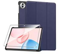 Rojeuinn Cover per Honor Pad 10 12.1" 2025 custodie +1 Pezzi Vetro Temperato,Gomma Protezione Protettivo,Ultra Sottile Antiurto Anti-Graffio TPU Flessibile Case -Blu