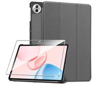 Rojeuinn Cover per Honor Pad 10 12.1" 2025 custodie +1 Pezzi Vetro Temperato,Gomma Protezione Protettivo,Ultra Sottile Antiurto Anti-Graffio TPU Flessibile Case -Grigio