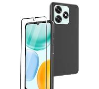 Rojeuinn cover per Honor X5C Plus + 1 pezzo Vetro Temperato, Proteggi schermo ultra trasparente con durezza 9H, custodia protettiva morbida anticaduta e antipolvere -Nero