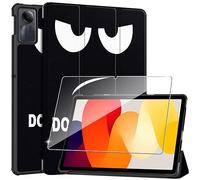 Rojeuinn Cover per Redmi Pad SE custodie+1 Pezzi Vetro Temperato,Gomma Protezione Protettivo,Ultra Sottile Antiurto Anti-Graffio TPU Flessibile Case-Don't Touch