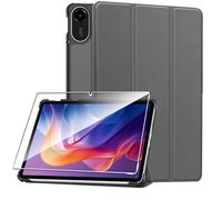 Rojeuinn Cover per Xiaomi Redmi Pad 2 11" 2025 custodie +1 Pezzi Vetro Temperato,Gomma Protezione Protettivo,Ultra Sottile Antiurto Anti-Graffio TPU Flessibile Case -Grigio