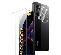 Rojeuinn Pellicola protettiva in vetro temperato Xiaomi Poco X7 Pro 5G,2 pezzi di vetro temperato con posizionatore+2 pezzi di pellicola protettiva per fotocamera posteriore,durezza 9H