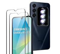 Rojeuinn per Samsung Galaxy A16 5G/4G vetro temperato,2 pellicole protettive per schermo+3 pellicole protettive per fotocamera posteriore con posizionamento colore,senza bolle,antigraffio,durezza 9H