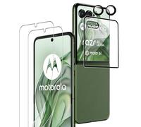 Rojeuinn per vetro temperato Motorola Razr 50 Ultra /60 Ultra 5G,2 Pezzi Pellicola Protettiva Morbida+1 Pezzi di vetro temperato dello schermo secondario+2 Pezzi Fotocamera Posteriore Vetro Temperato