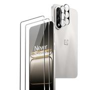 Rojeuinn Vetro Temperato per Oneplus Nord 5 5G, 2 pezzi di vetro protettivo con localizzatore+2 pezzi di protezione della fotocamera, protezione dello schermo antigraffio di durezza 9H