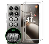 Rojeuinn Vetro Temperato per Xiaomi 14T pro Pellicola Protettiva,2 Pezzi Vetro Temperato+2 Pezzi Fotocamera Posteriore,Anti-Scratch,Durezza 9H