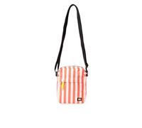 ROKA London Bond Crossbody Bag - Borsa a tracolla leggera e impermeabile, da viaggio, per donne e uomini, con tracolla regolabile e tasche sicure con cerniera, motivo a righe color corallo