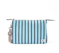 ROKA London Carnaby - Borsa a tracolla XL in tela riciclata, Strisce blu, X-Large