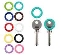 ROKEL 10 copritasti rotondi in silicone colorato per chiavi Yale e di casa, grandi identificatori flessibili per chiavi con codice colore, protezioni morbide per l'organizzazione delle chiavi