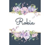 Rokia: Carnet de notes A5 | Prénom personnalisé Rokia | Cadeau d'anniversaire pour femme, maman, sœur, copine, fille ... | Design : floral | 120 pages lignée, Petit Format A5 (14.8 x 21 cm)
