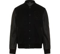 Rokker College Black Giacca da moto in pelle/tessuto, nero, Taglia S