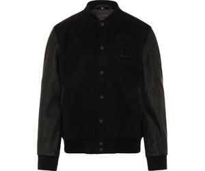 Rokker College Black Giacca da moto in pelle/tessuto, nero, Taglia S