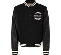 Rokker College Giacca in pelle/tessuto da motocicletta, Bianco/nero, Taglia XL