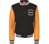 Rokker College Giacca in pelle/tessuto da motocicletta, blu/marrone, Taglia XS