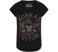 Rokker Custom T-shirt da donna, nero, taglia S per donne