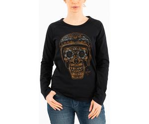 Rokker La Catrina Signore Longsleeve, nero, Taglia M