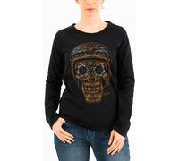 Rokker La Catrina Signore Longsleeve, nero, Taglia S