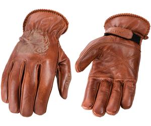 Rokker Tattoo Skull Guanti da moto, marrone, taglia 3XL per maschi