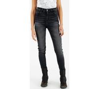 Rokker Tech High Waist Jeans moto da donna, grigio scuro, Taglia Short 26