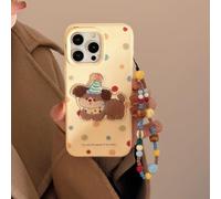 Rokmym Compatibile con iPhone 17 Pro Max Custodia con catena di perline, grazioso orso amore, motivo a cuori, in morbido TPU per donne e ragazze, antigraffio, fotocamera protettiva per iPhone 17 Pro