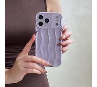 Rokmym Compatible avec Coque pour iPhone 17 Air Water Ondulation, motif mignon Design cadre ondulé Bouclé souple TPU Bumper Cover Anti-Shock Cover Cover Cover per iPhone 17 Air,Violet