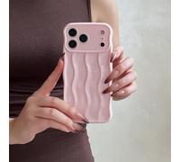 Rokmym Compatible avec coque pour iPhone 17 Air Water Ondulation, motif mignon Design cadre ondulé Bouclé souple TPU Bumper Cover Anti-Shock Cover Cover Cover per iPhone 17 Air, Rosa chiaro