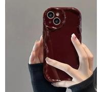Rokmym Coque iPhone 12 Carignon Design Simple de Wave con Cadre Ondulé en Silicone Souple Ultra Mince Housse Anti-choc Housse pour iPhone 12, Bordeaux
