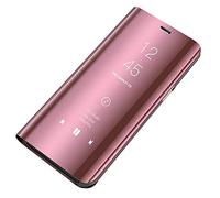 Rokmym Cover per Huawei P30, Custodia Ultra Flip Case Clear View Specchio Standing Cover Protettiva Antiurto Anti-Graffio Custodia Pelle Libro Fondina per Huawei P30 Pro (Rosa, Huawei P30)