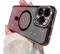Rokmym Cover per iPhone 12 Pro Max - Custodia sfumata glitterata con magnete iPhone 12 Pro Max con Mag-Safe Donna Uomo Flash Design Lusso TPU Antiurto Case per iPhone 12 Pro Max