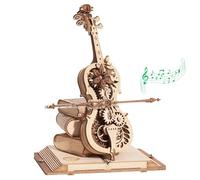 ROKR Magic Violoncello Giocattolo Meccanico, Puzzle 3D in Legno Per Adulti, Decorazione Da Scrivania, Regalo Per Uomini e Donne