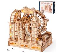 ROKR Marble Travel London Percorso Biglie 3D in Legno EGB01 | Regalo per chi ama Londra e i viaggi, pezzi in legno tagliati al laser da assemblare, monumenti e biglie da mettere in scena