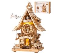 ROKR Puzzle 3D in Legno Orologio a cucù, Modellini da Costruire LC901 | Puzzle 3D Kit di modellismo Regali Artigianali e Decorazioni per Adulti, Cuckoo Clock Colore del legno