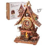 ROKR Puzzle 3D in Legno Orologio a cucù, Modellini da Costruire, LC901C | Puzzle 3D Kit di modellismo Regali Artigianali e Decorazioni Adulti, Cuckoo Clock Multicolore