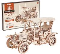ROKR Vintage Car, Puzzle 3D de Madera de Coche Clásico, MC801 | Escala 1:15, puertas y maletero abatibles, montaje de 3 horas, estilo vintage