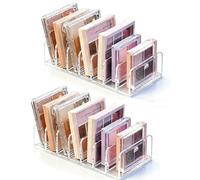 ROKZELT 2 Pezzi Kartenständer Acryl, Supporto per carte di credito in acrilico | Vassoio per lettere per appunti, biglietti da visita e cartolina | con 7 scomparti | Elegante organizzatore da ufficio