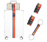 ROKZELT 3 Pezzi Cinghia Valigia, Cinghia per Valigie con Chiusura a Combinazione Cintura, Regolabile cinghie a sgancio rapido, Accessori Indispensabili per Viaggiare, per valigie, bagagli(Arcobaleno)