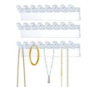 ROKZELT 3 Pezzi Portacollane da Parete, Porta Gioielli da Appendere, Porta Collane da Appendere, Appendi Collane, Espositore Gioielli per Collana, Anelli, Bracciali, Orecchini, Acrilico, Trasparente