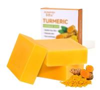 ROKZELT Kojic Acid Soap Turmeric Soap, Savon Curcuma Visage et Corps, Savon le Naturel pour Eclaircissant Peau, Dark Spot, Acne, Hyperpigmentation 80G
