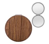 ROKZELT Specchietto Tascabile Pieghevole, 1X/2X Specchio Ingranditore Portatile, Doppia Faccia, Piccolo Specchio Da Viaggio, Con Design Legno, Per Trucco Uomo E Donna